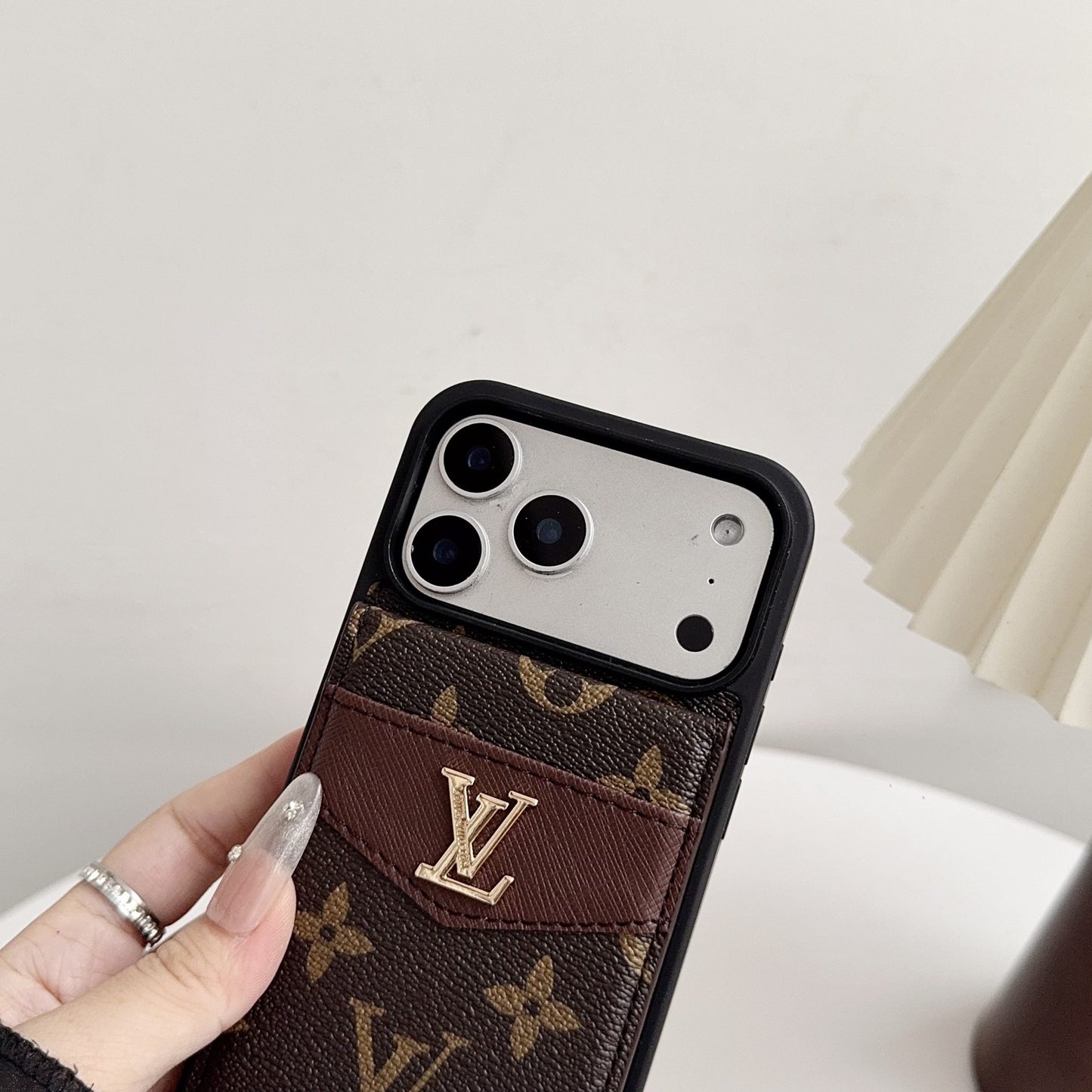 Louis V Card Holder Case For iPhone 12-17