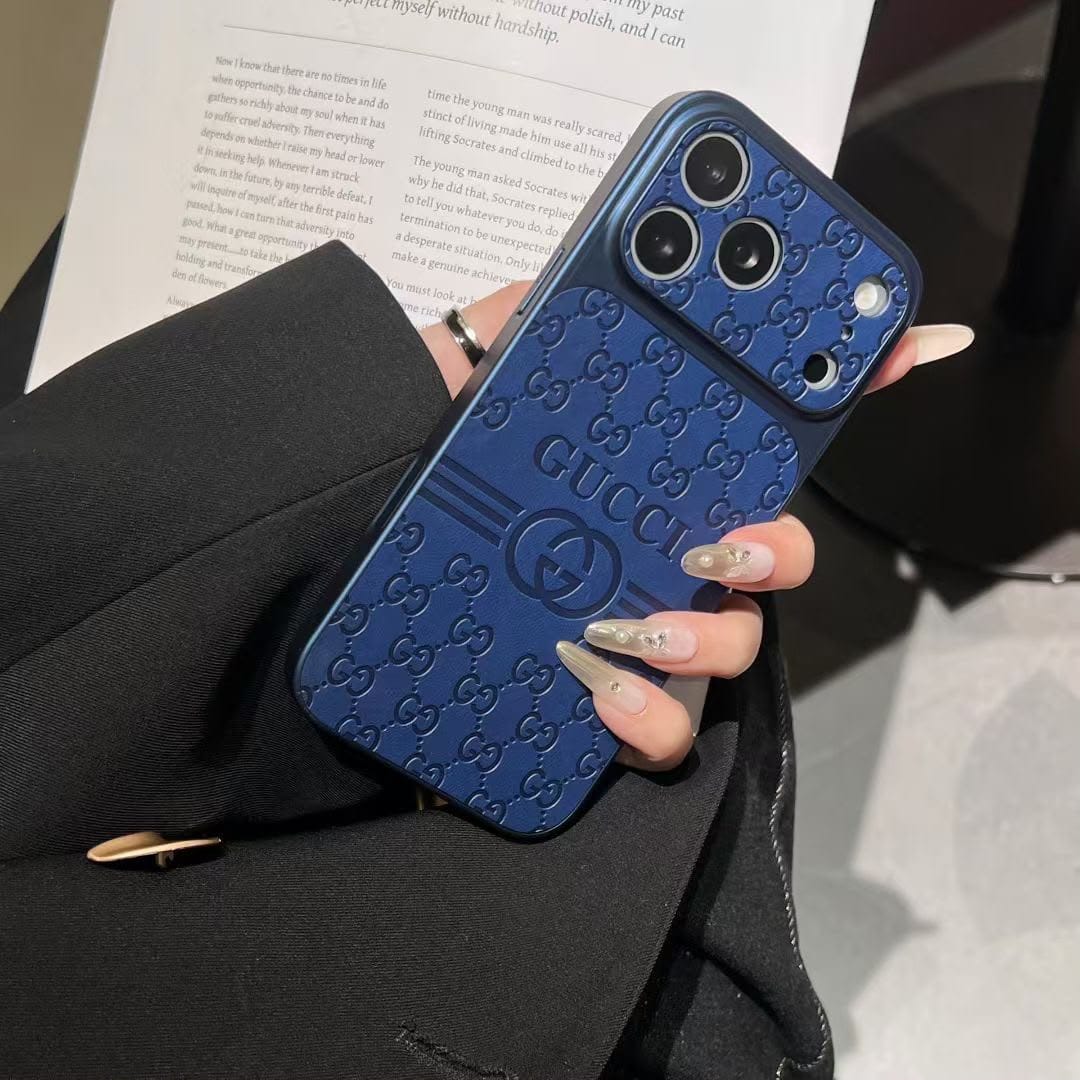 Luxury Leather GG Phone Case For iPhone 12-18 Pro & Pro Max