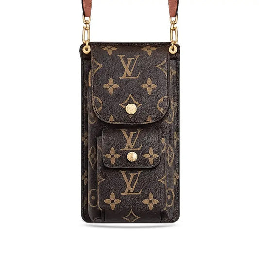 Luxury Louis Vuitton Monogram Multi-Pocket Crossbody Phone Bag