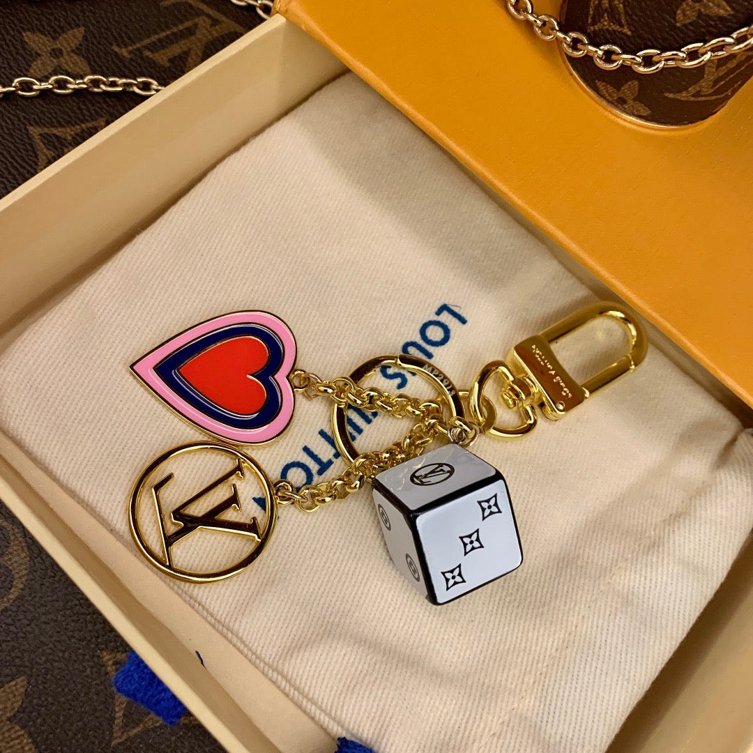 Luxury Designer Key Chain Fortune Cube Bag Charm