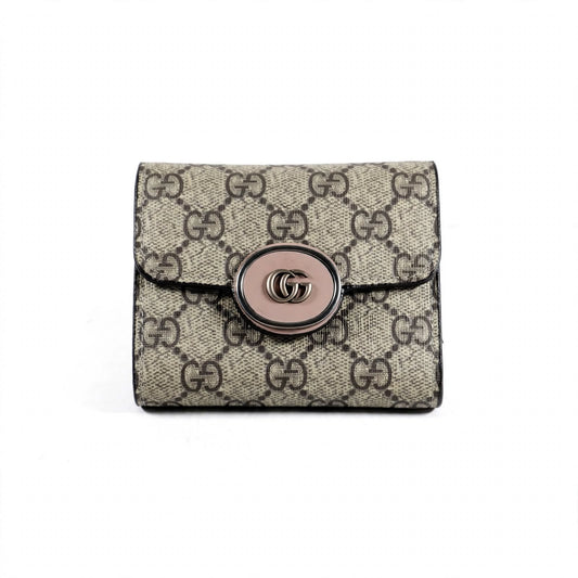 Luxury GUCCI Monogram Canvas Wallet Magnetic Clasp