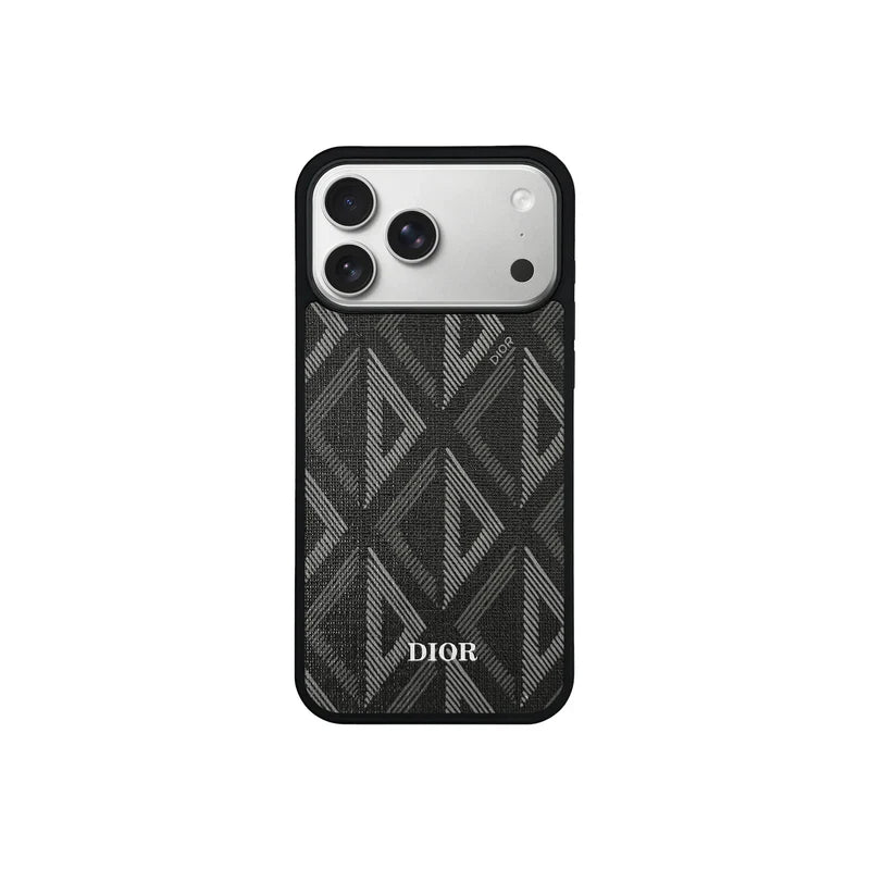 Luxury Woven Monogram & Geometric Slim Case for iPhone 12-17 Series