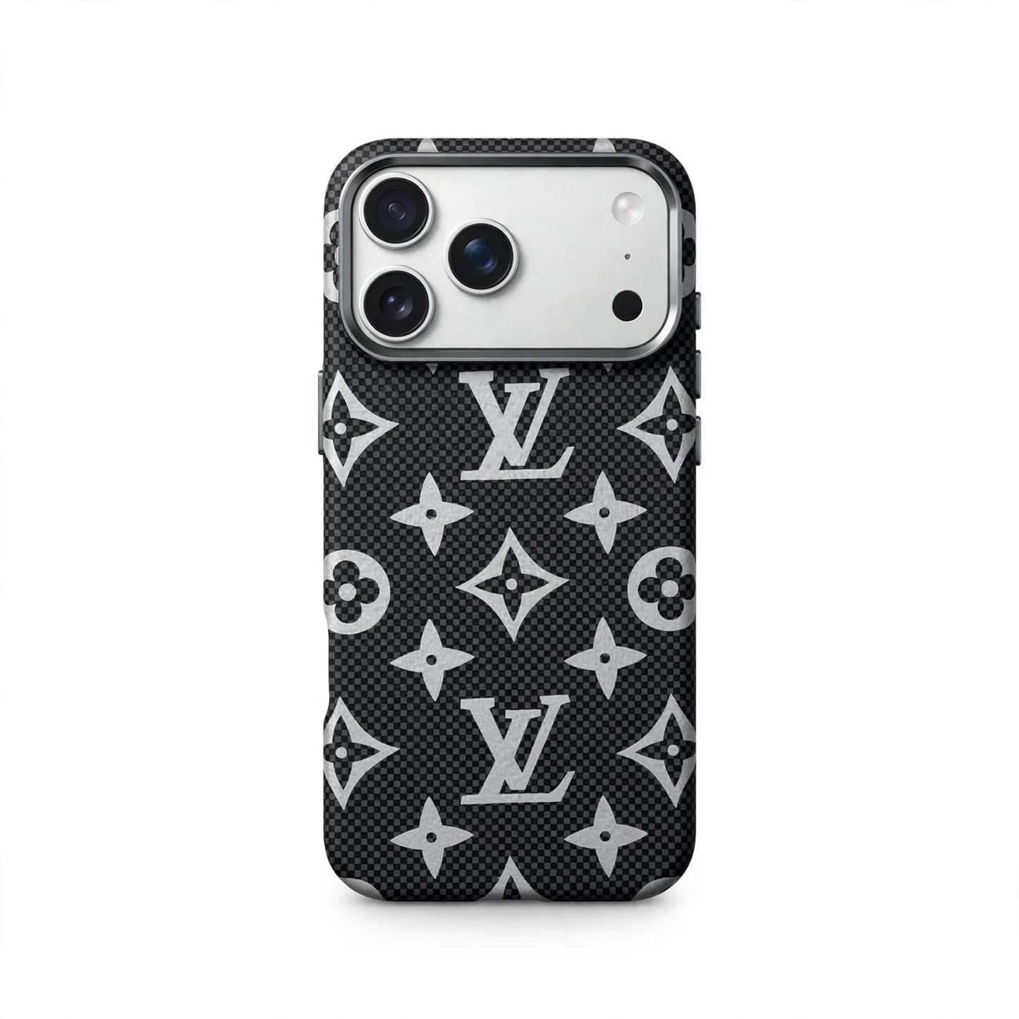 Luxury Monogram Pattern iPhone Case | Textured Canvas Designer Style Cover