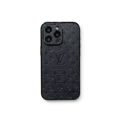 3D Monogram Embossed Leather  Case for iPhone