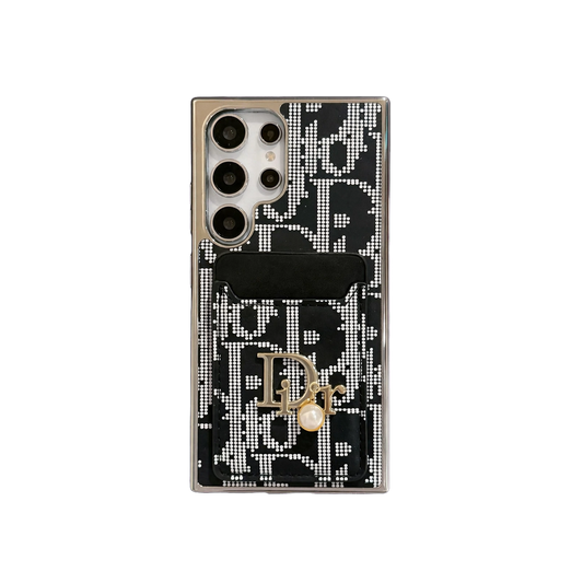Luxury Rhinestone Iconic Fashion Case with Card Pocket for Samsung Galaxy S22-S26 Series