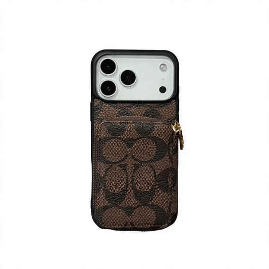 Luxury Leather Phone Case with Card Holder For iPhone 12-17