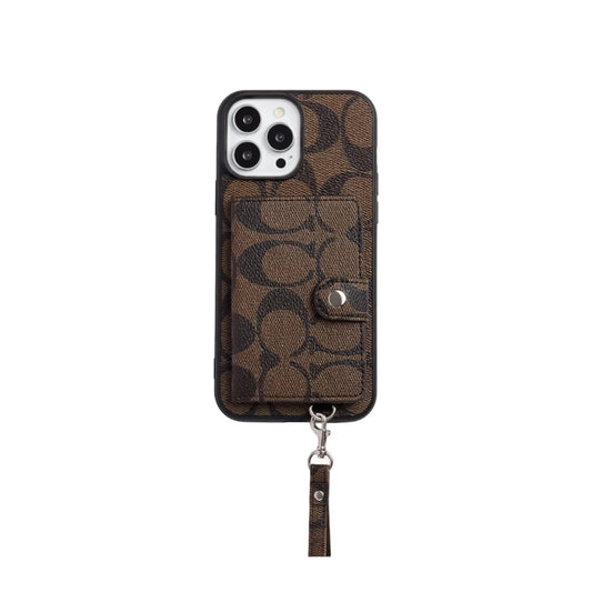 Coach Card Bag Leather Chain iPhone Case