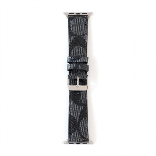 Coach Band for Apple Watch Black Pattern Leather