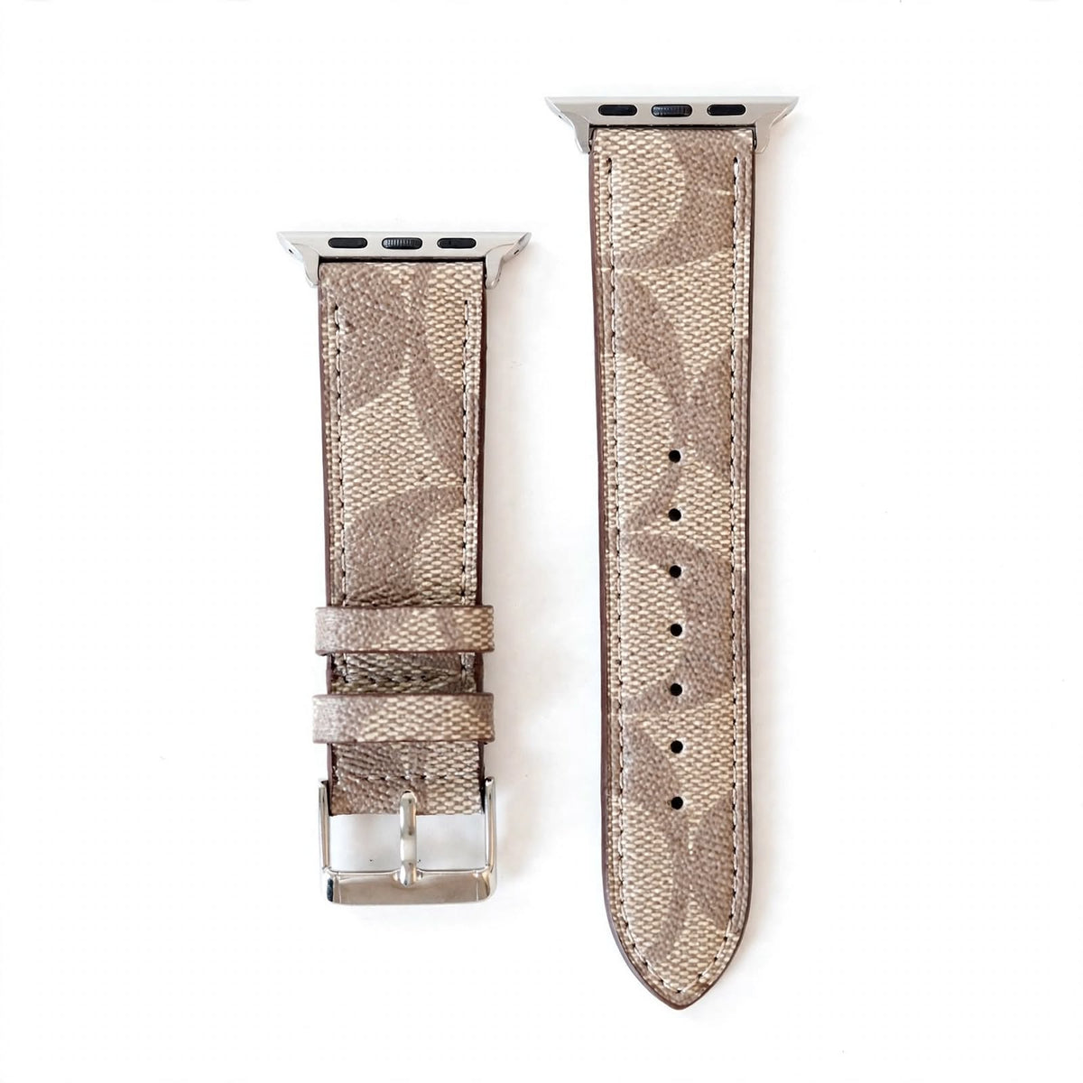 Coach Apple Watch Band Beige Leather