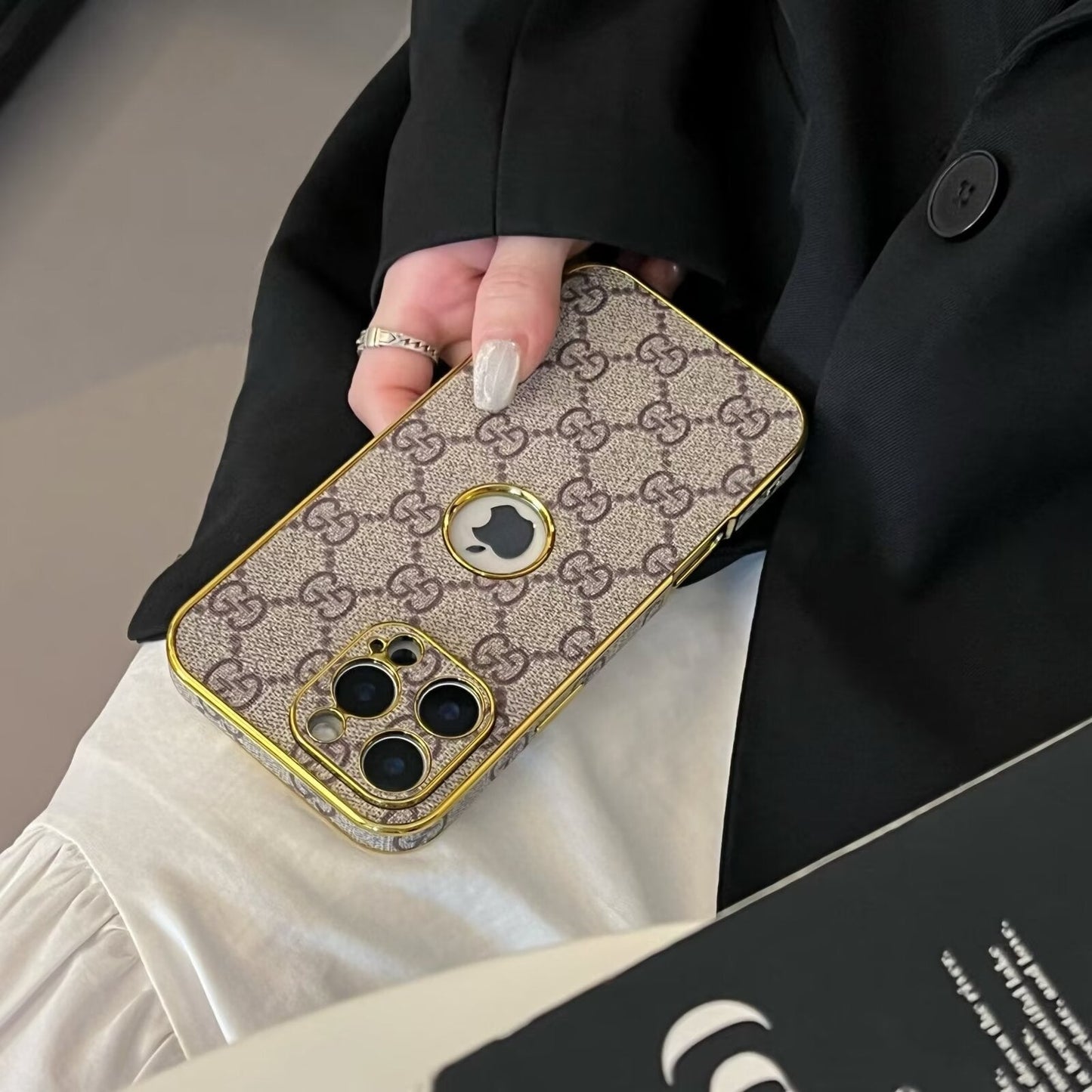 High Quality Electroplated Frame Ophidia  Leather Apple iPhone Case Roxy New 2