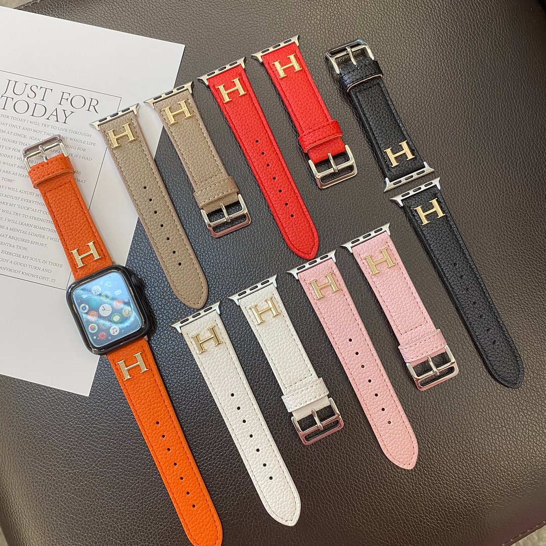 Genuine Pattern Leather Apple Watch Strap Roxy New