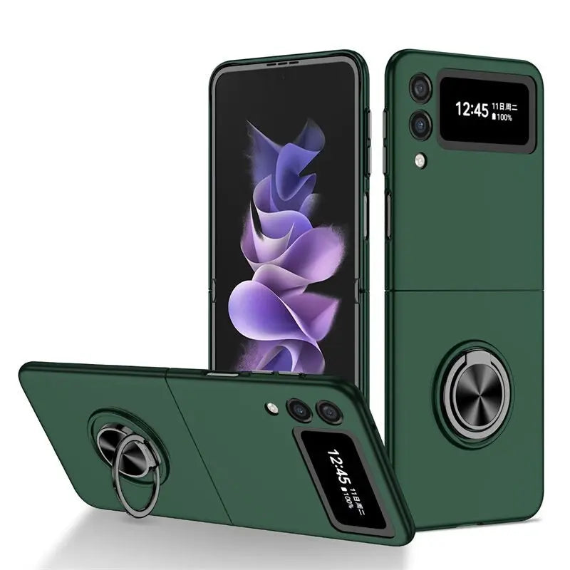 Luxury Phone Case Car Holder Magnetic Case Protection Cover Key Ring For Samsung Galaxy Z Fold 4 / Z Flip 4 - theroxymob