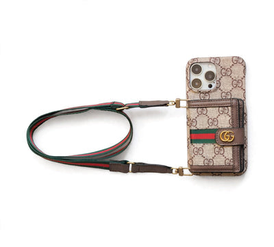 Ophidia Leather Wallet Crossbody iPhone Case