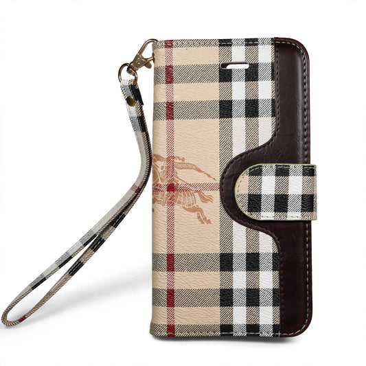 Burberry Phone Case Wallet Style For iPhone 12-17