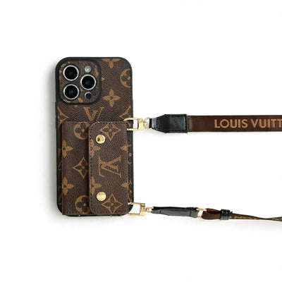 Lou Card Bag Chain Brown iPhone Case