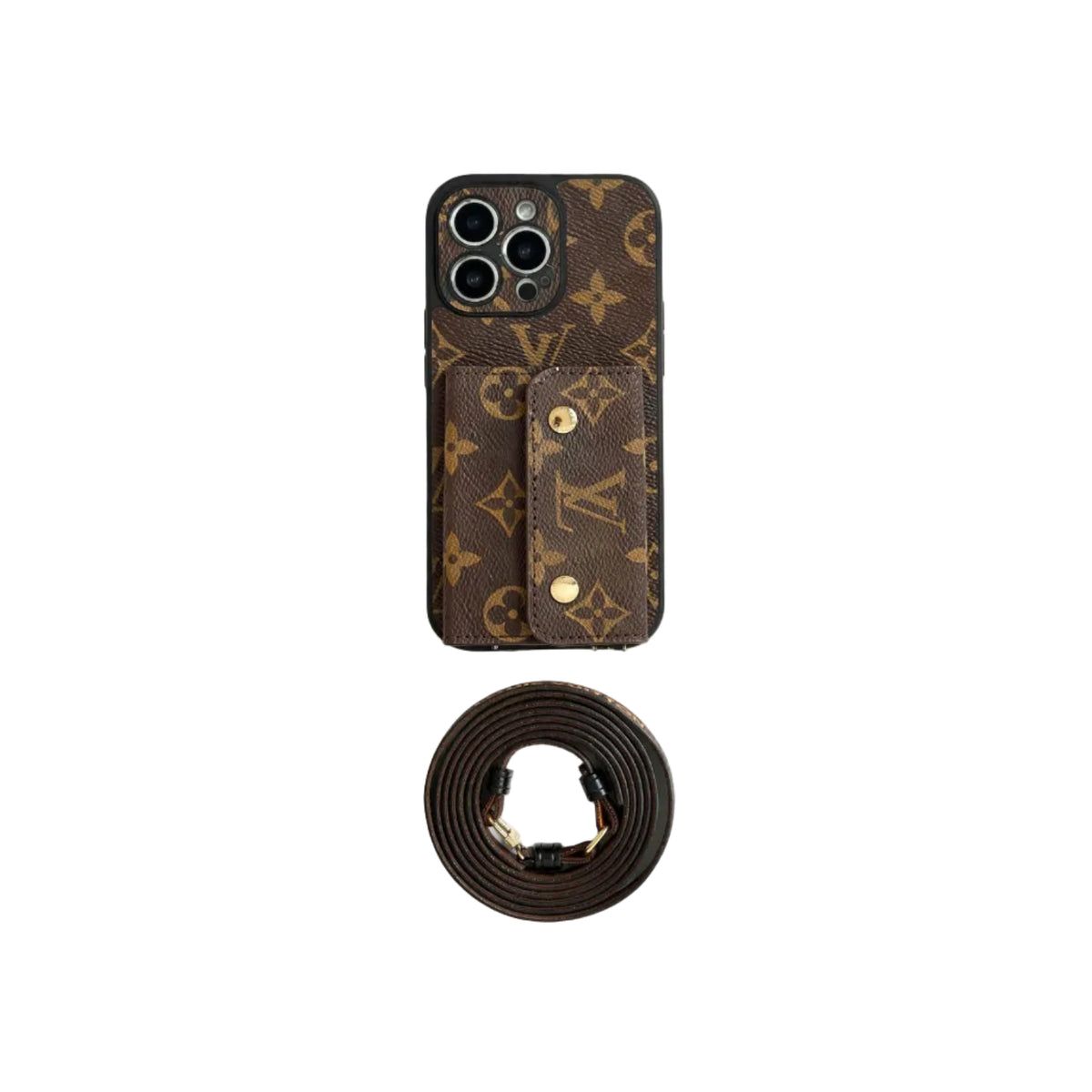 Lou Card Bag Chain Brown iPhone Case