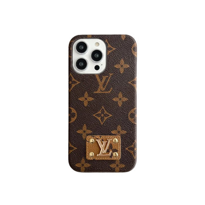 MONOGRAM LEATHER PC HARD BACK CASE FOR IPHONE