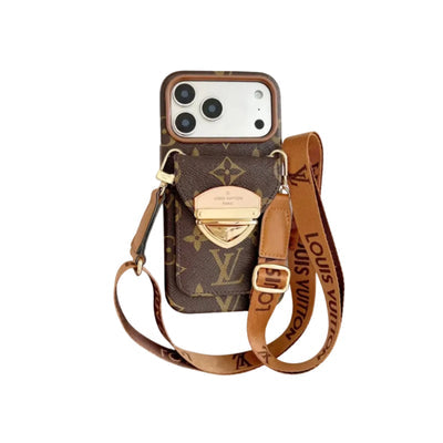 LV Luxury Phone Case with Strape For iPhone 13-17 Series