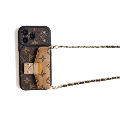 Luxury Monogram Crossbody Phone Bag for iPhone 13-17 Series