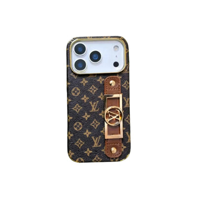 Louis Vuitton Style Monogram iPhone Case with Leather Strap for iPhone 12-17
