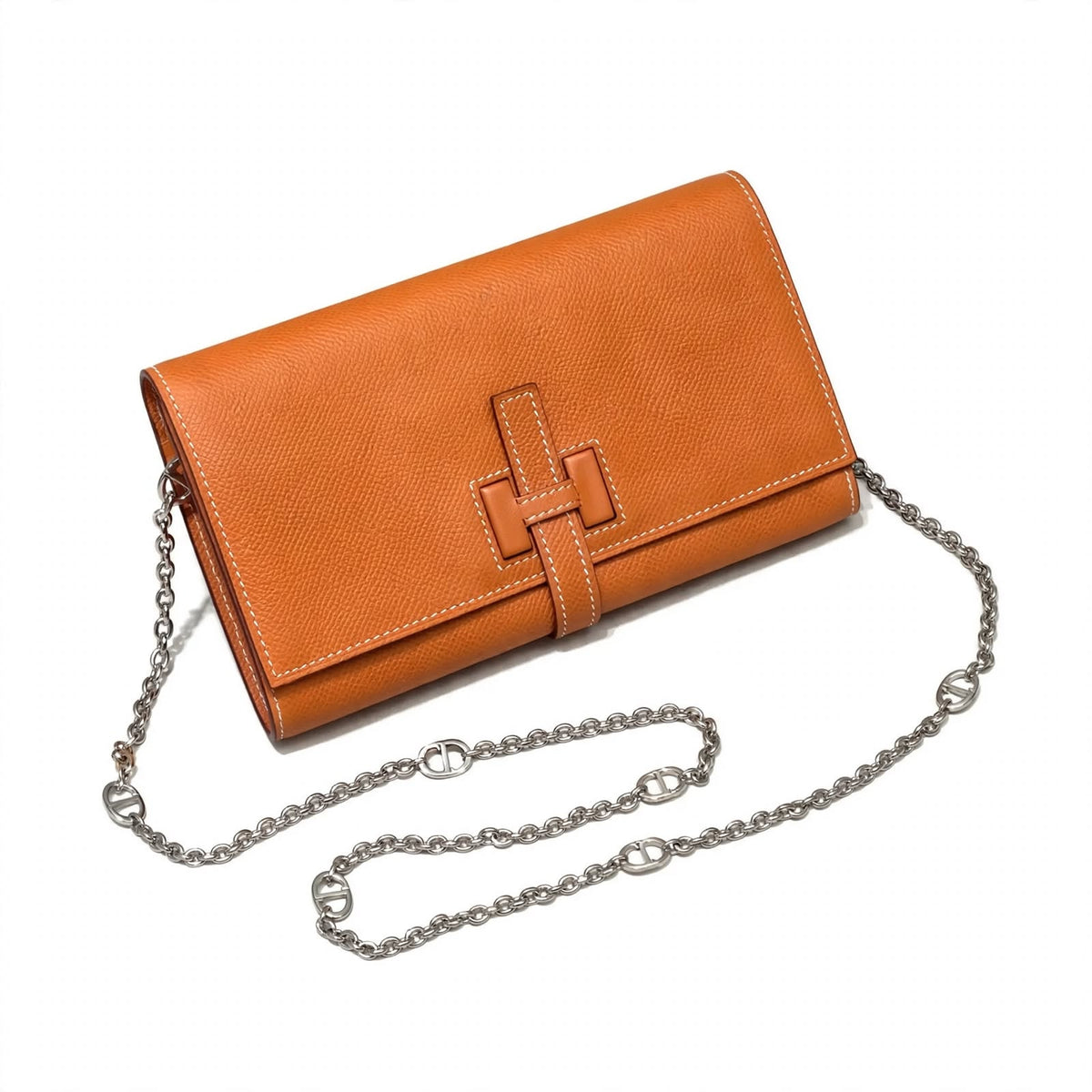 Luxury Hermes Wallet with Chain