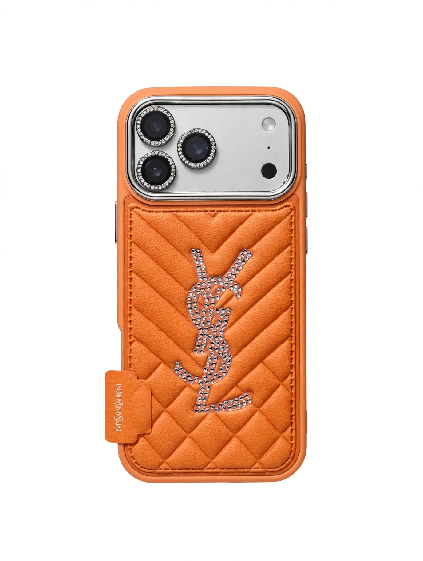 Luxury Rhinestone Quilted Leather Phone Case For iPhone 13-17