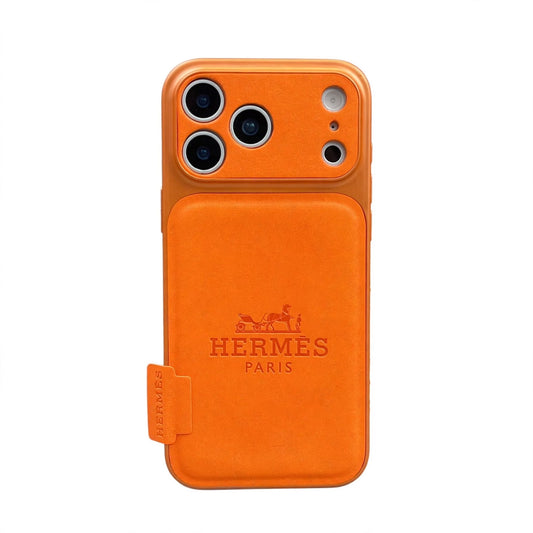 Premium Leather Hermes Style Case for iPhone 13 - 17 Series