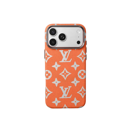 Luxury Monogram Pattern iPhone Case | Textured Canvas Designer Style Cover