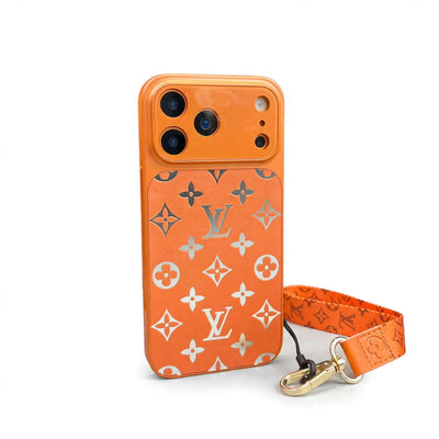 Premium Louis Vuitton Monogram Phone Case With Mini Strap For iPhone