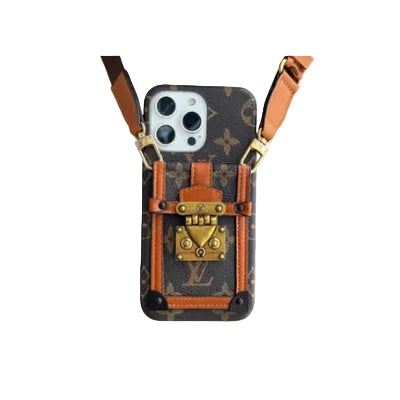 Canvas Leather Wallet Card Holder Crossbody iPhone Case