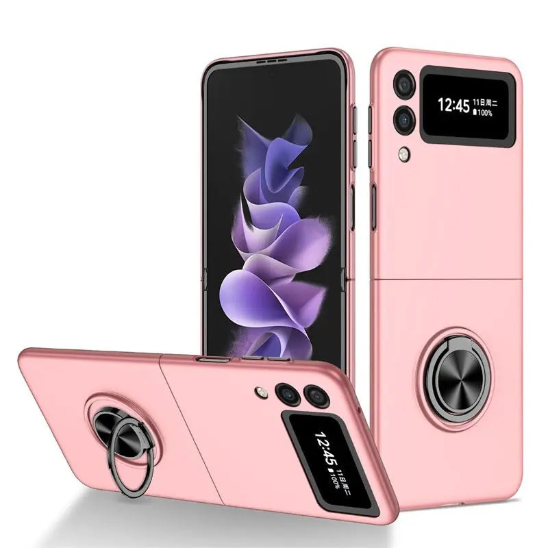 Luxury Phone Case Car Holder Magnetic Case Protection Cover Key Ring For Samsung Galaxy Z Fold 4 / Z Flip 4 - theroxymob