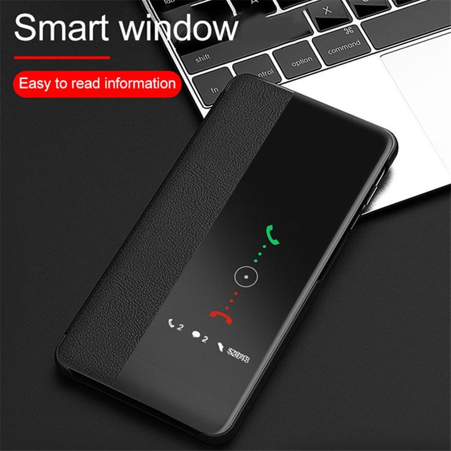 Smart View Flip Case Leather Auto Sleep For Samsung S21 Series - theroxymob