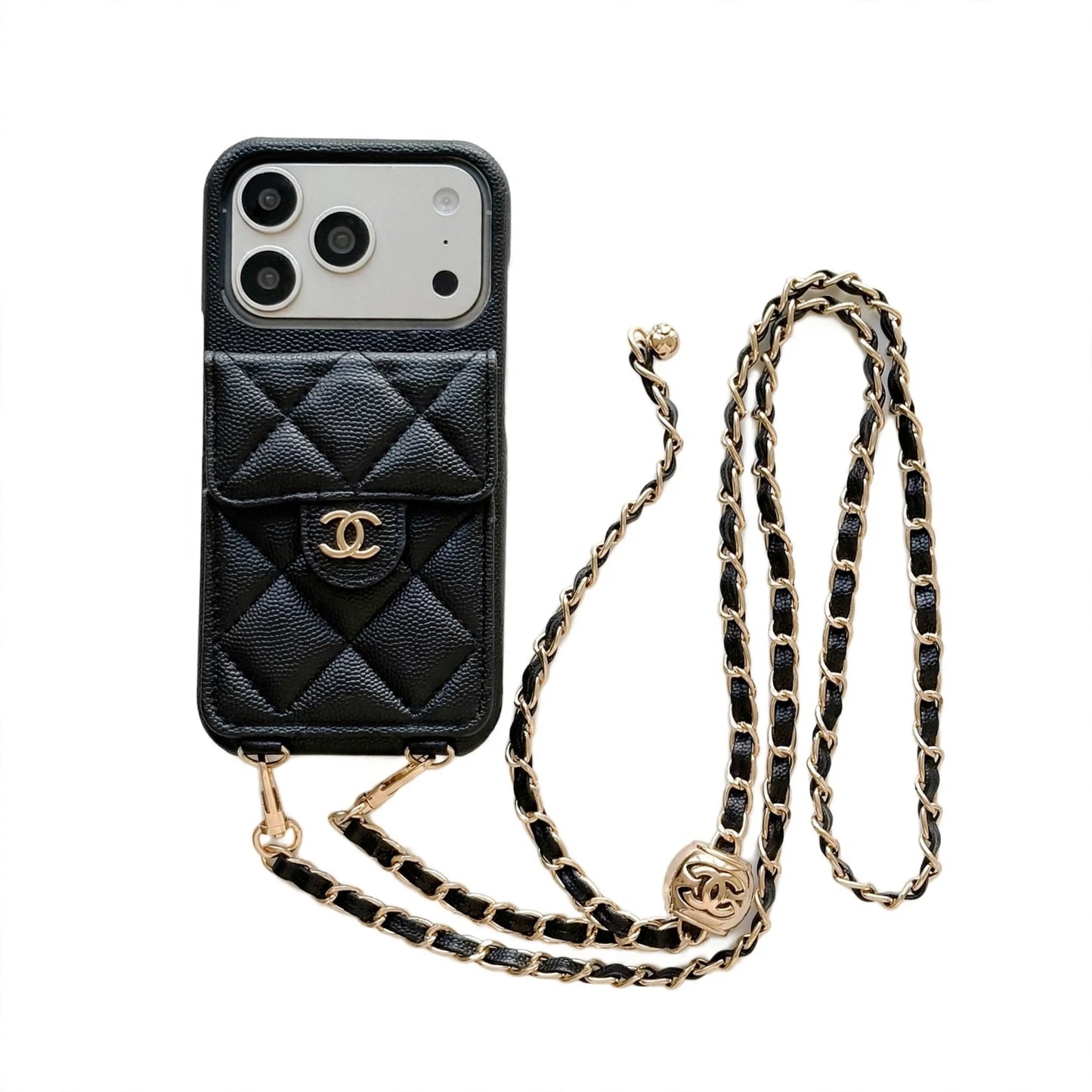 Luxury Leather Crossbody Wallet Case for iPhone 13 - 17 Series