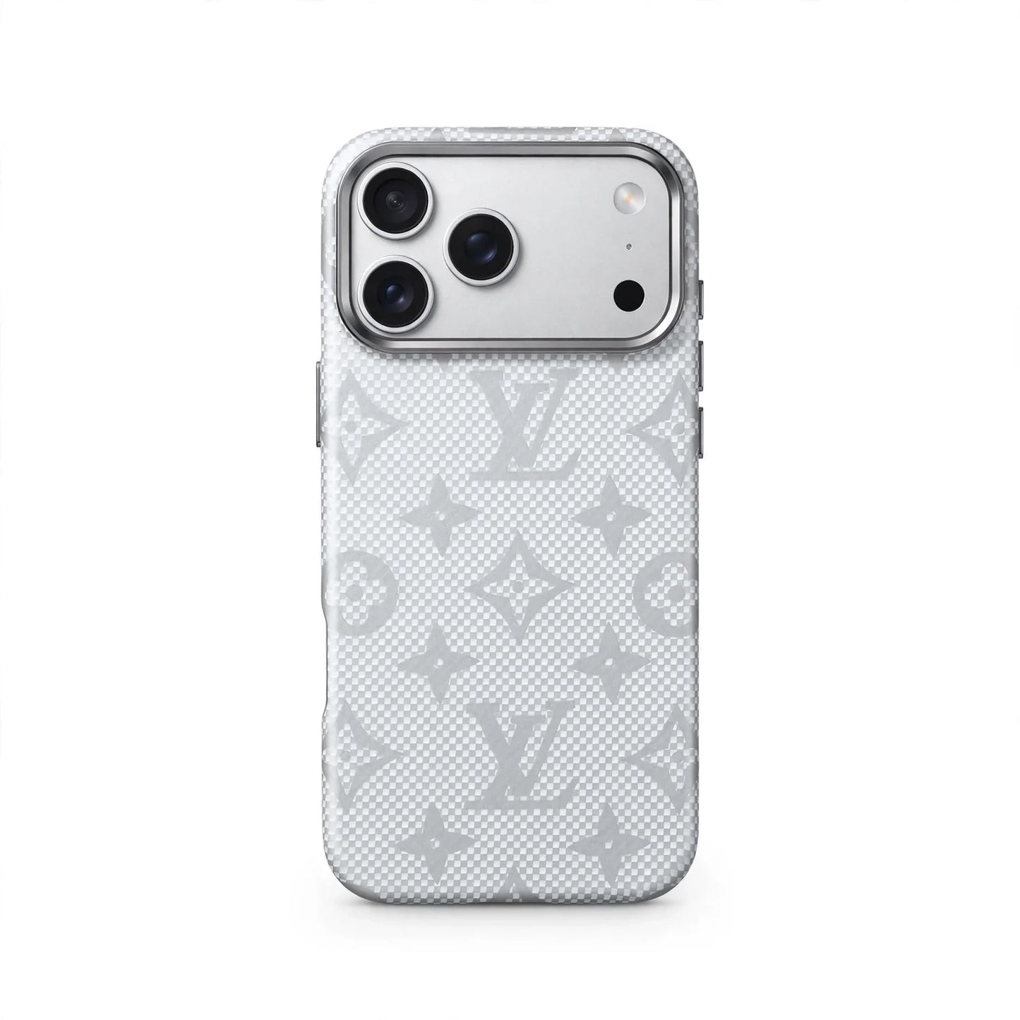 Luxury Monogram Pattern iPhone Case | Textured Canvas Designer Style Cover