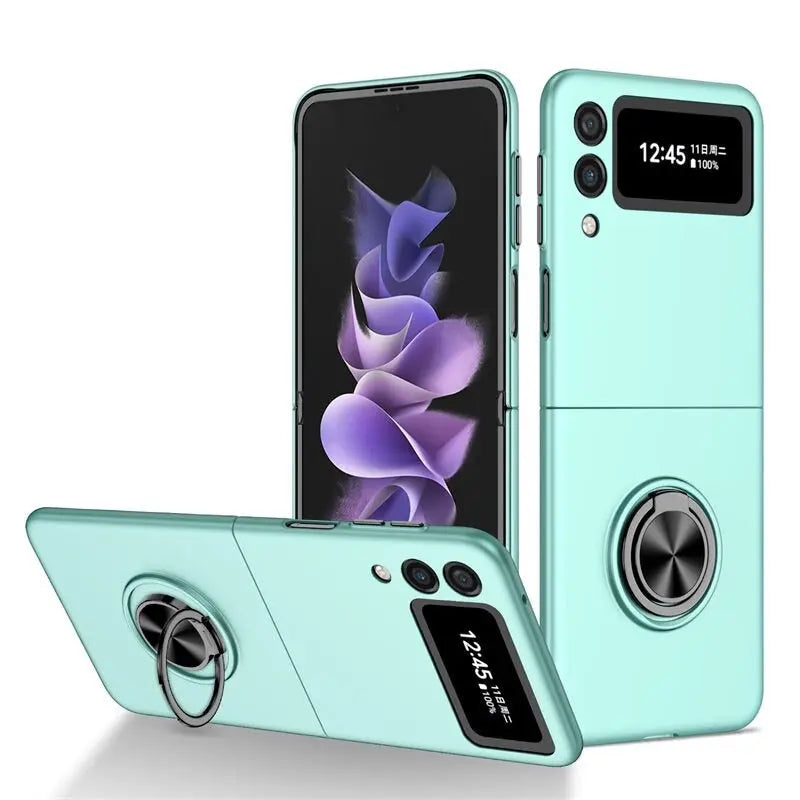 Luxury Phone Case Car Holder Magnetic Case Protection Cover Key Ring For Samsung Galaxy Z Fold 4 / Z Flip 4 - theroxymob