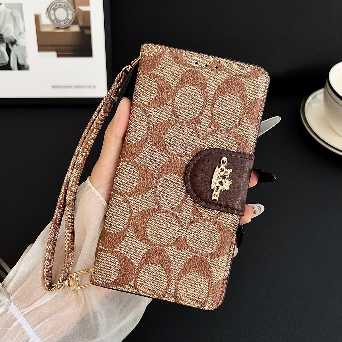 Luxury Wallet Case with Wrist Strap - iPhone 12-18 Pro & Pro Max